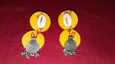 Fabric Dangler Earrings – Kawri & Vintage Coin Charm